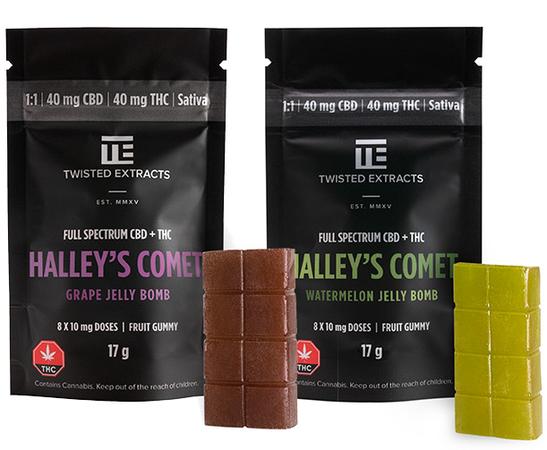 Twisted Extracts – Jelly Bombs (Sativa Halley's Comet 1:1 – 80MG)